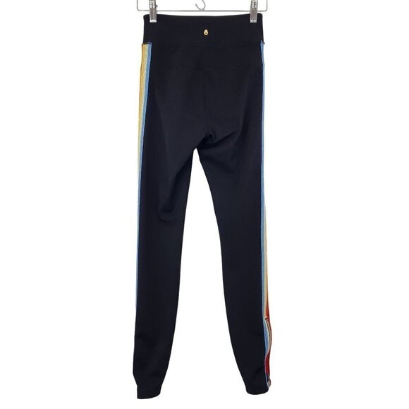 Spiritual Gangster Womens Leggings XS Rainbow Sparkle Stripe Zipper Ankle Tight‎ - Picture 6 of 9